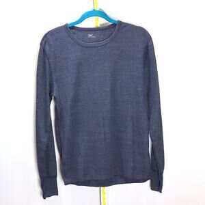 Gap Navy‎ Blue Long Sleeve Textured Knit Top Size L